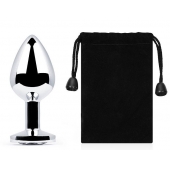 Серебристая анальная пробка с прозрачным стразом - 7,2 см. - Anal Jewelry Plug - купить с доставкой в Миассе