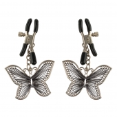 Зажимы на соски с бабочками Butterfly Nipple Clamps - Pipedream - купить с доставкой в Миассе