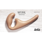 Бежевый безремневой страпон Seduction - 20,5 см. - Lola Games - купить с доставкой в Миассе