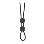 Черное двойное эрекционное лассо Silicone Double Loop Cock Ring - Blush Novelties - в Миассе купить с доставкой