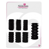 Набор из 7 черных насадок PENIS SLEEVES SET - Dream Toys - в Миассе купить с доставкой