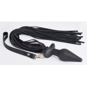 Черная анальная пробка с плетью - Sitabella - купить с доставкой в Миассе