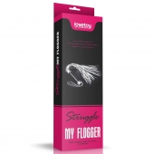 Серебристая плетка Struggle My Flogger с черной ручкой - 45 см. - Lovetoy - купить с доставкой в Миассе