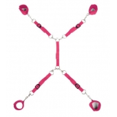 Ярко-розовый набор фиксаций на кровати Classic Bed Spreader - Lux Fetish - купить с доставкой в Миассе