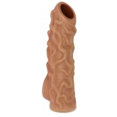 Телесная насадка с венками и открытой головкой Nude Sleeve S - 10 см. - KOKOS - в Миассе купить с доставкой