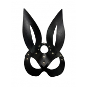 Черная кожаная маска зайки Miss Bunny - БДСМ Арсенал - купить с доставкой в Миассе