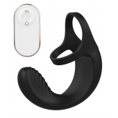 Черный анальный стимулятор с эрекционными кольцами Remote Couple Teaser - Dream Toys - в Миассе купить с доставкой