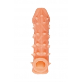 Телесная закрытая насадка с пупырышками Cock Sleeve Size L - 17,6 см. - KOKOS - в Миассе купить с доставкой