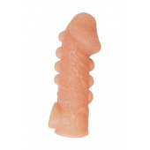Телесная закрытая насадка с шишечками Cock Sleeve Size L - 17,6 см. - KOKOS - в Миассе купить с доставкой