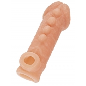Телесная закрытая насадка с шишечками Cock Sleeve Size L - 17,6 см. - KOKOS - в Миассе купить с доставкой