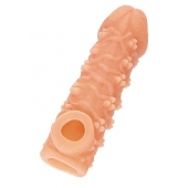 Телесная закрытая насадка с пучками шишечек Cock Sleeve Size S - 13,8 см. - KOKOS - в Миассе купить с доставкой