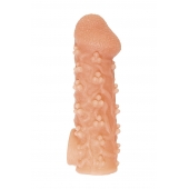 Телесная закрытая насадка с пучками шишечек Cock Sleeve Size M - 15,6 см. - KOKOS - в Миассе купить с доставкой