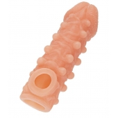 Телесная закрытая насадка с шариками Cock Sleeve Size L - 17,6 см. - KOKOS - в Миассе купить с доставкой