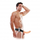 Телесный полый страпон с вибрацией 8  Vibrating Hollow Strap-On - 20,5 см. - Pipedream - купить с доставкой в Миассе