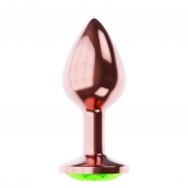 Пробка цвета розового золота с лаймовым кристаллом Diamond Emerald Shine S - 7,2 см. - Lola Games - купить с доставкой в Миассе