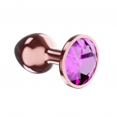 Пробка цвета розового золота с лиловым кристаллом Diamond Quartz Shine L - 8,3 см. - Lola Games - купить с доставкой в Миассе