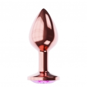 Пробка цвета розового золота с лиловым кристаллом Diamond Quartz Shine L - 8,3 см. - Lola Games - купить с доставкой в Миассе