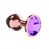 Пробка цвета розового золота с фиолетовым кристаллом Diamond Amethyst Shine L - 8,3 см. - Lola Games - купить с доставкой в Миассе