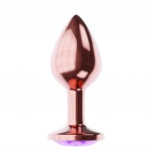 Пробка цвета розового золота с фиолетовым кристаллом Diamond Amethyst Shine L - 8,3 см. - Lola Games - купить с доставкой в Миассе
