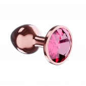 Пробка цвета розового золота с малиновым кристаллом Diamond Ruby Shine L - 8,3 см. - Lola Games - купить с доставкой в Миассе