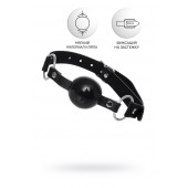 Черный кляп-шар на кожаных ремешках Anonymo - ToyFa - купить с доставкой в Миассе