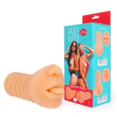 Телесный мастурбатор-ротик с высунутым язычком - Bior toys - в Миассе купить с доставкой