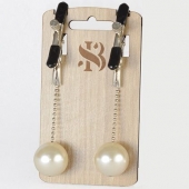 Зажимы на соски с бусинами под жемчуг Pearl - Sitabella - купить с доставкой в Миассе