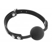 Черный силиконовый кляп-шарик на ремешках - Fetish Tentation - купить с доставкой в Миассе