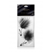 Зажимы на соски с черными пуховыми кисточками Sweet Caress Feather Nipple Clumps - Sweet Caress - купить с доставкой в Миассе