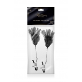 Зажимы для сосков с черными перьями Sweet Caress Feather Nipple Clumps - Sweet Caress - купить с доставкой в Миассе