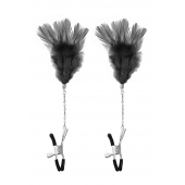 Зажимы для сосков с черными перьями Sweet Caress Feather Nipple Clumps - Sweet Caress - купить с доставкой в Миассе