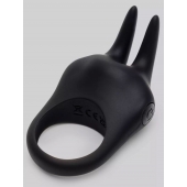 Черное эрекционное виброкольцо Sensation Rechargeable Vibrating Rabbit Love Ring - Fifty Shades of Grey - в Миассе купить с доставкой