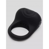 Черное эрекционное виброкольцо Sensation Rechargeable Vibrating Love Ring - Fifty Shades of Grey - в Миассе купить с доставкой