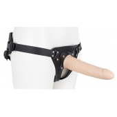Пустотелый страпон Harness CLASSIC с бандажом - 19,5 см. - LOVETOY (А-Полимер) - купить с доставкой в Миассе