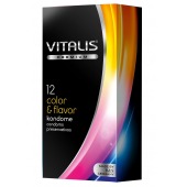 Цветные ароматизированные презервативы VITALIS PREMIUM color   flavor - 12 шт. - Vitalis - купить с доставкой в Миассе