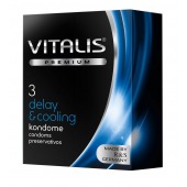 Презервативы VITALIS PREMIUM delay   cooling с охлаждающим эффектом - 3 шт. - Vitalis - купить с доставкой в Миассе