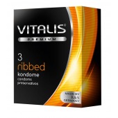 Ребристые презервативы VITALIS PREMIUM ribbed - 3 шт. - Vitalis - купить с доставкой в Миассе