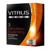 Презервативы VITALIS PREMIUM stimulation   warming с согревающим эффектом - 3 шт. - Vitalis - купить с доставкой в Миассе