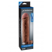 Коричневая насадка с кольцом Perfect 2 Extension with Ball Strap - 19 см. - Pipedream - в Миассе купить с доставкой