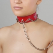 Красный ошейник из натуральной кожи - Sitabella - купить с доставкой в Миассе