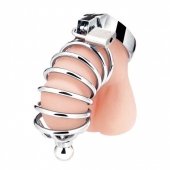 Серебристая клетка для члена Urethral Play Cage - BlueLine - купить с доставкой в Миассе