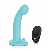 Голубая изогнутая насадка 6in Remote Control Ripple P-Spot G-Spot на черных трусиках - 16 см. - Pegasus - купить с доставкой в Миассе