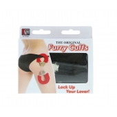 Металлические наручники с чёрной меховой опушкой - Dream Toys - купить с доставкой в Миассе