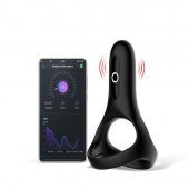 Черное виброкольцо Magic Motion Rise с подхватом мошонки - Magic Motion - в Миассе купить с доставкой