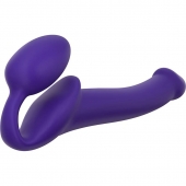 Фиолетовый безремневой страпон Silicone Bendable Strap-On - size S - Strap-on-me - купить с доставкой в Миассе
