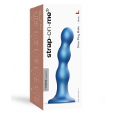 Голубая насадка Strap-On-Me Dildo Plug Balls size L - Strap-on-me - купить с доставкой в Миассе