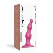Розовая насадка Strap-On-Me Dildo Plug Beads size S - Strap-on-me - купить с доставкой в Миассе