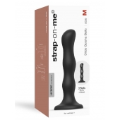 Черная насадка Strap-On-Me Dildo Geisha Balls size M - Strap-on-me - купить с доставкой в Миассе