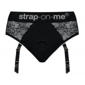 Черные трусики для насадок Diva Lingerie Harness - size M - Strap-on-me - купить с доставкой в Миассе