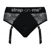 Черные трусики для насадок Diva Lingerie Harness - size L - Strap-on-me - купить с доставкой в Миассе